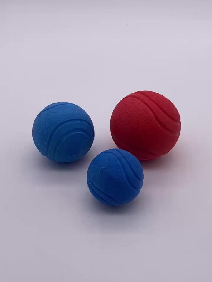 Chew Resistant Solid Rubber Ball - Bouncy Dog Toy for Teeth Grinding Pet Training