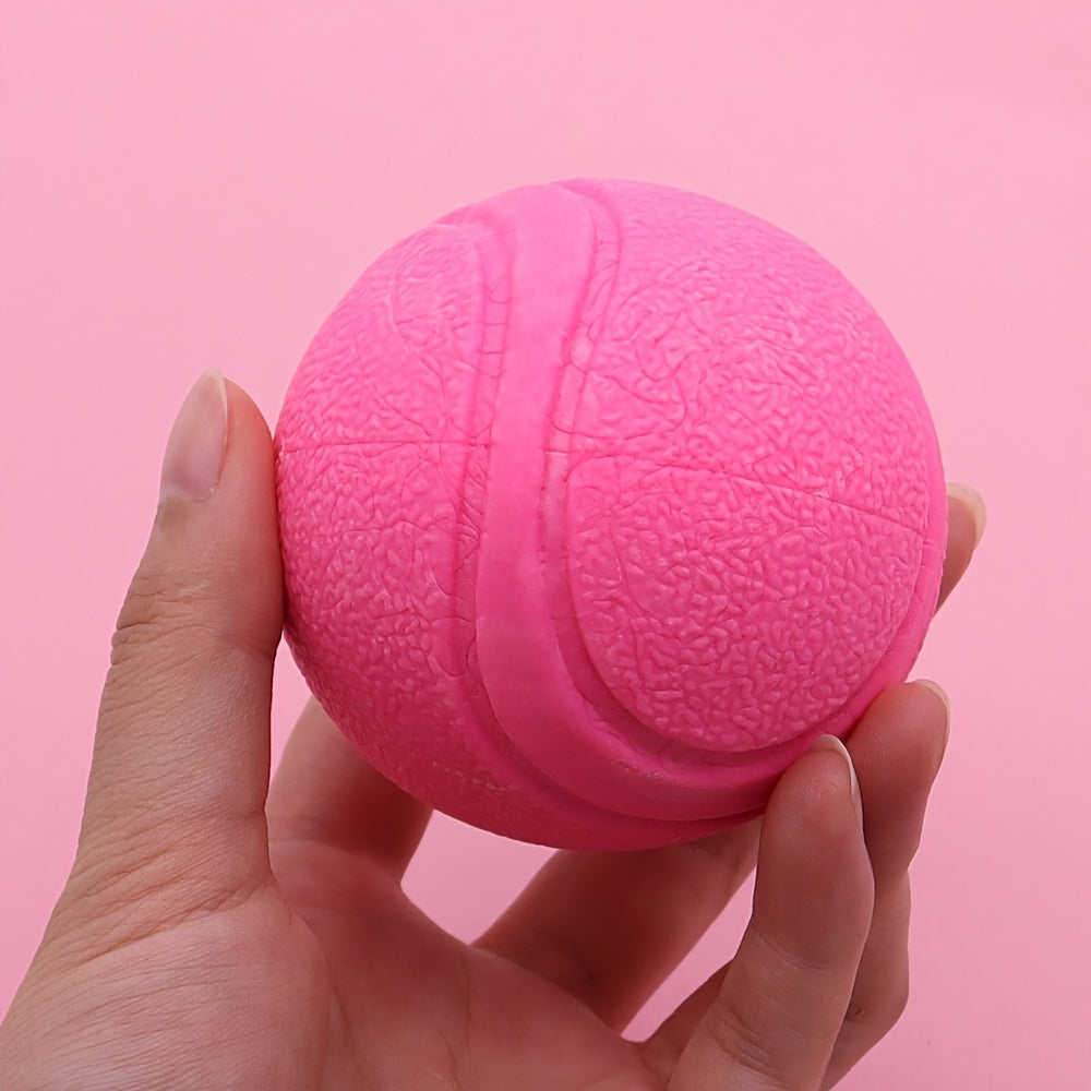 Chew Resistant Solid Rubber Ball - Bouncy Dog Toy for Teeth Grinding Pet Training