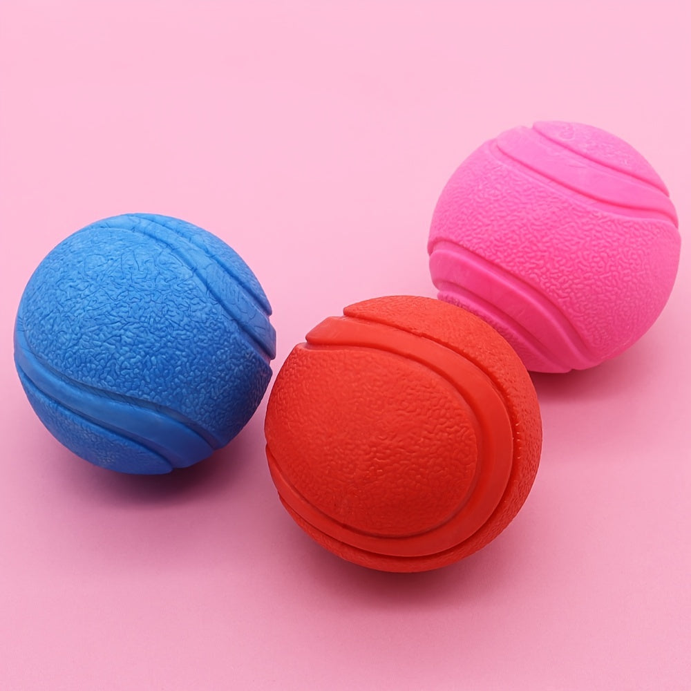 Chew Resistant Solid Rubber Ball - Bouncy Dog Toy for Teeth Grinding Pet Training