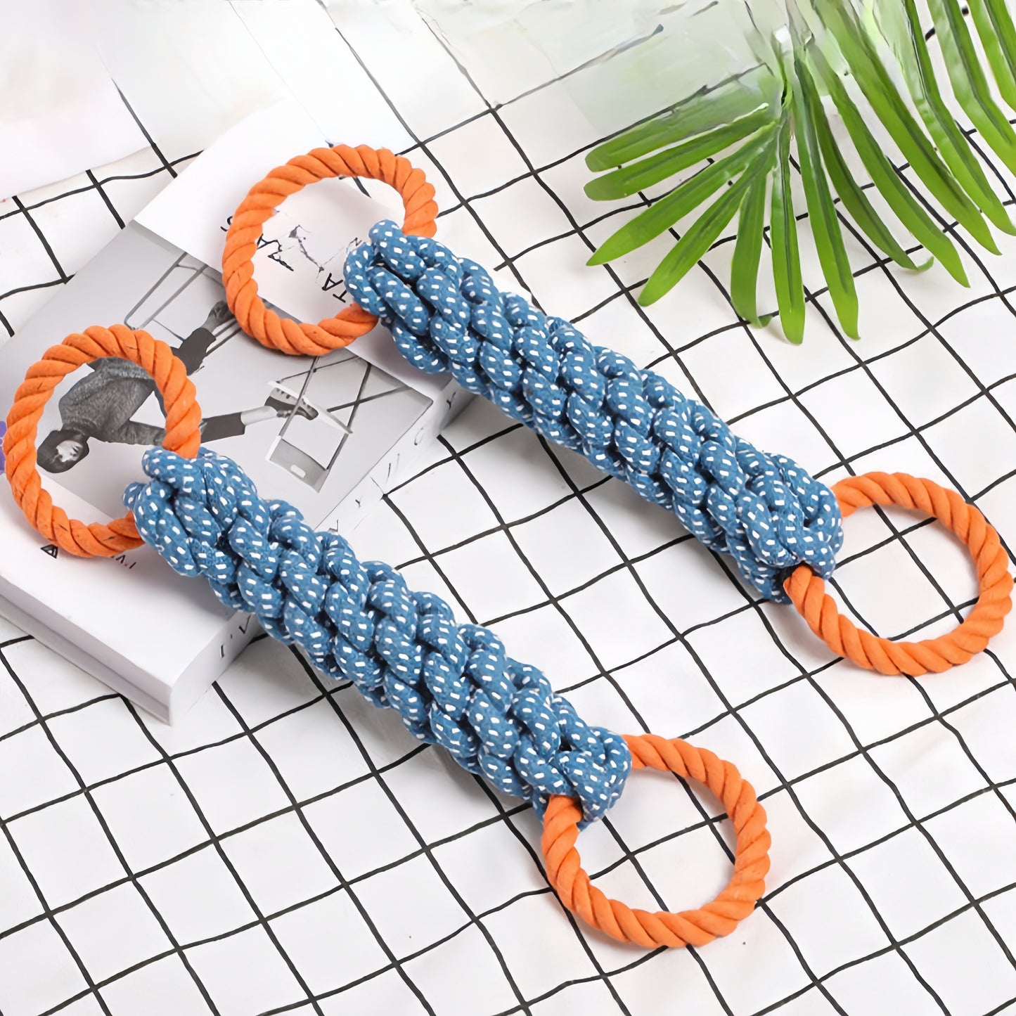 Dual Loop Tug Rope Dog Toy – Durable Braided Chew & Play Toy for Small & Medium Dogs