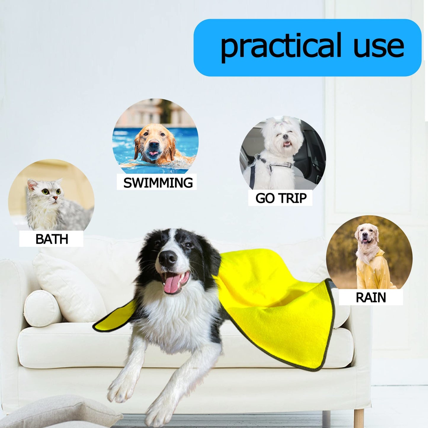 Ultra-Soft Microfiber Dog Towel – Fast Drying & Perfect for Baths