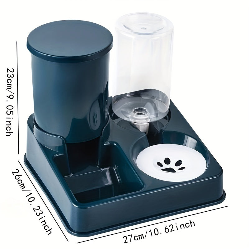 Dual Bowl Automatic Cat Feeder with Water Dispenser - Modern Pet Feeding Station for Cats