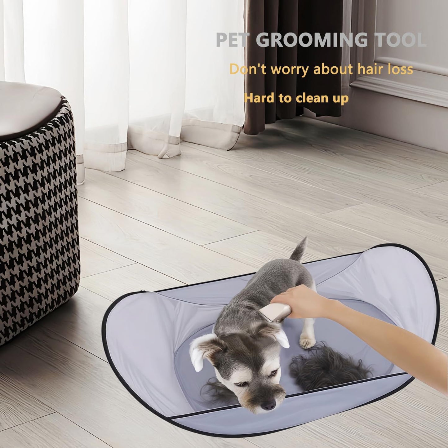 No-Mess Pet Grooming Cape – Trim & Catch Fur Easily!