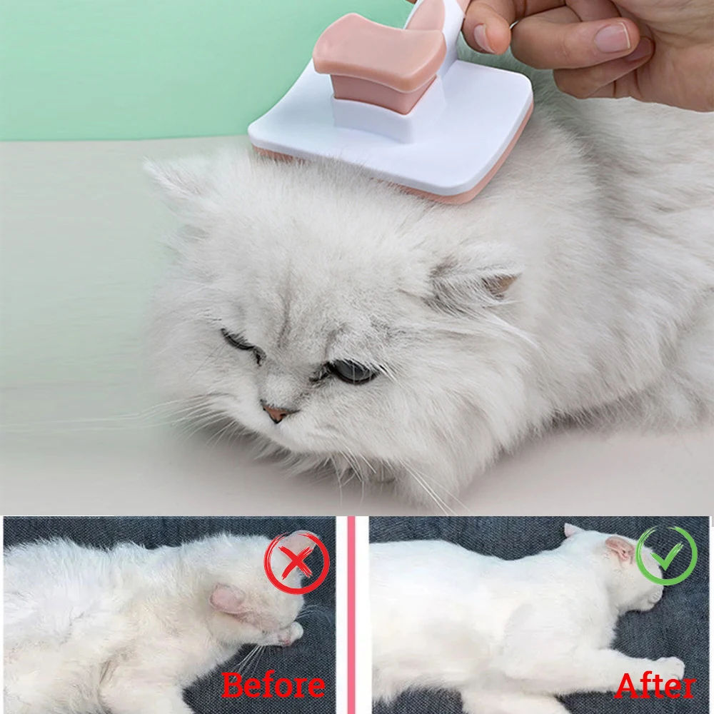 Self-Cleaning Pet Slicker Brush – One-Click Grooming Tool for Dogs & Cats