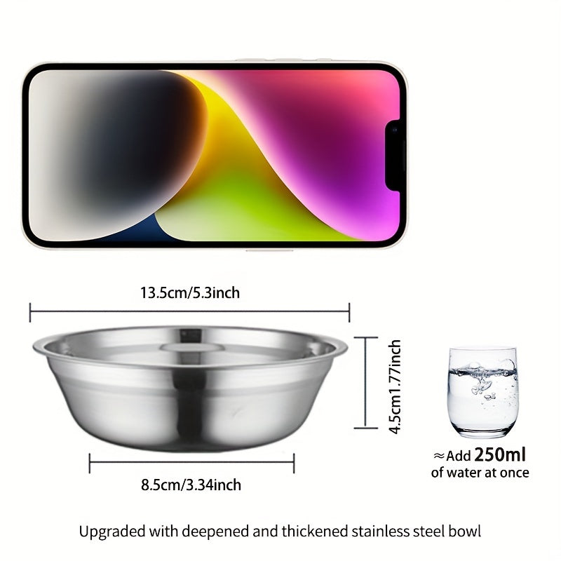 Elevated Cat Feeding Station - Stainless Steel Bowls with Solid Wood Stand