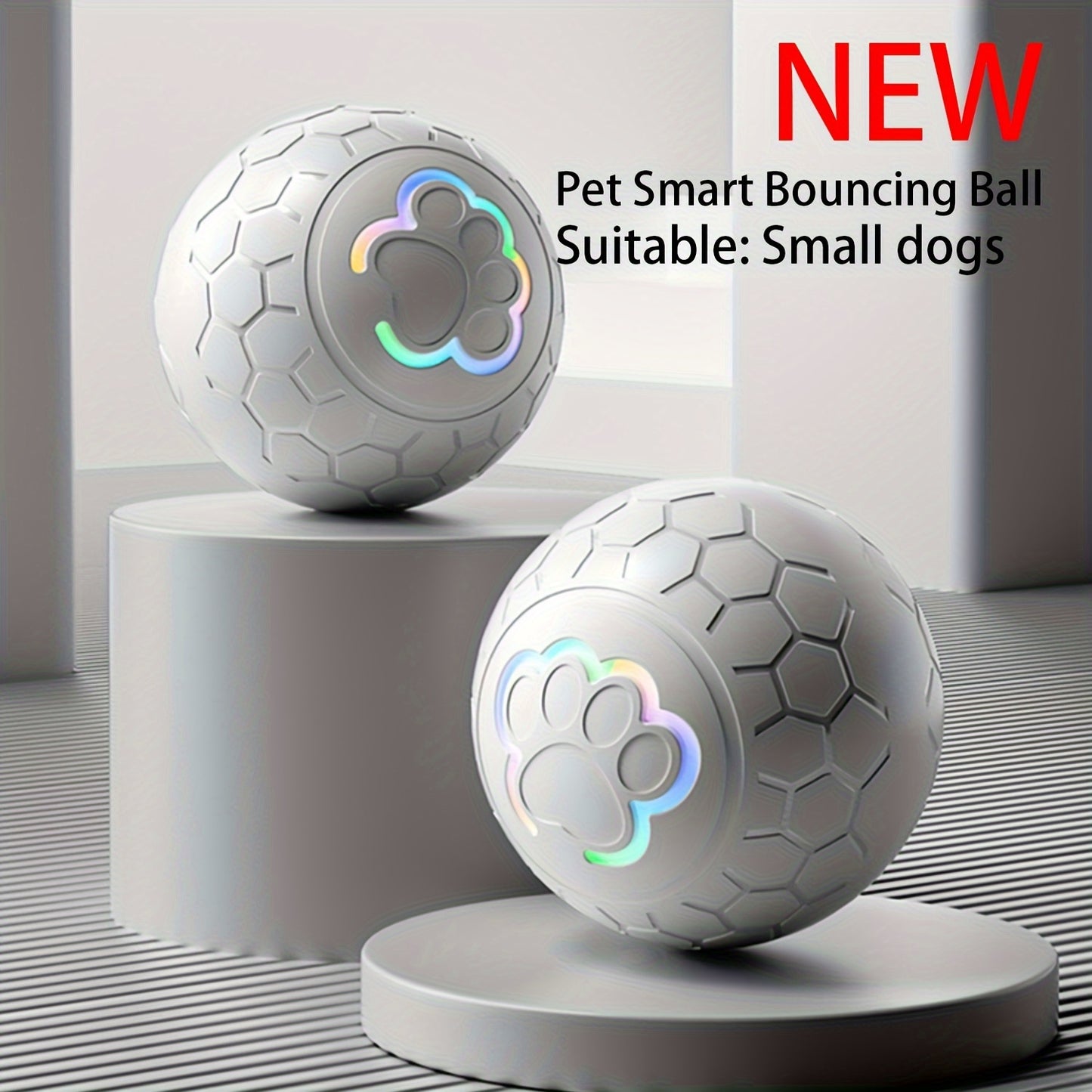 Interactive Pet Toy Ball - Rechargeable, Bite Resistant, Automatic Smart Bouncing Ball