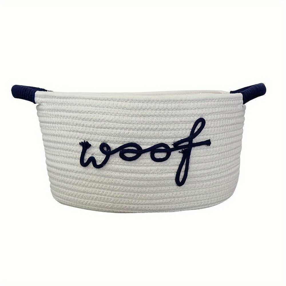 Versatile Woven Rope Storage Basket - Classic Pet Organizer Bin for Dog Toys