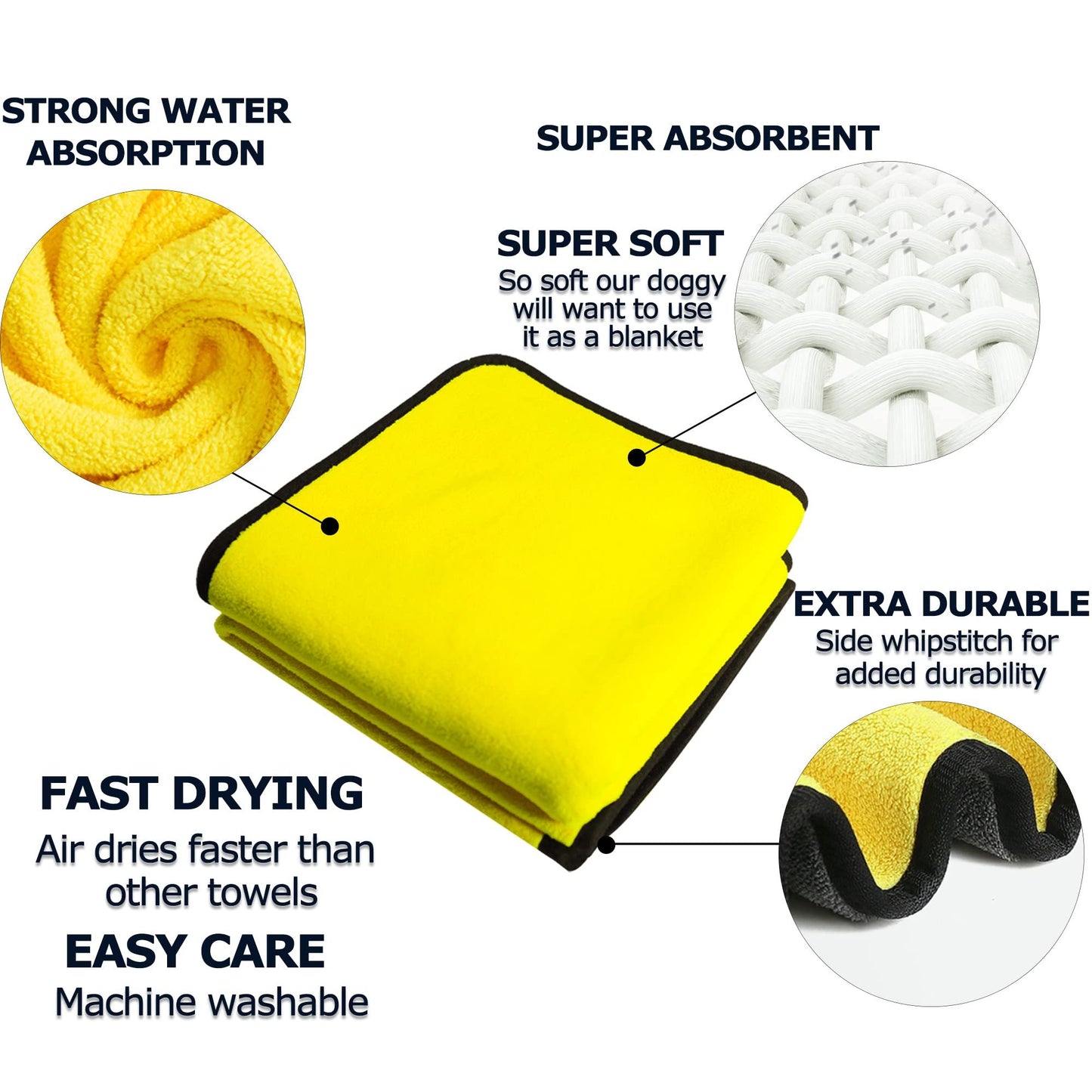 Ultra-Soft Microfiber Dog Towel – Fast Drying & Perfect for Baths