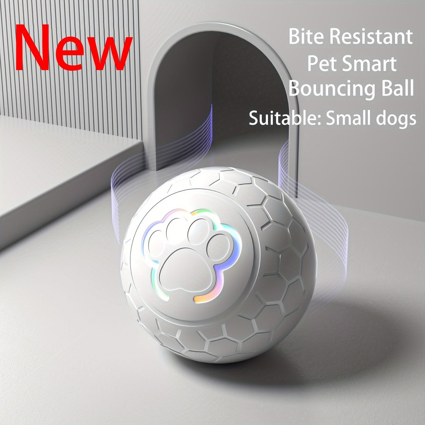 Interactive Pet Toy Ball - Rechargeable, Bite Resistant, Automatic Smart Bouncing Ball