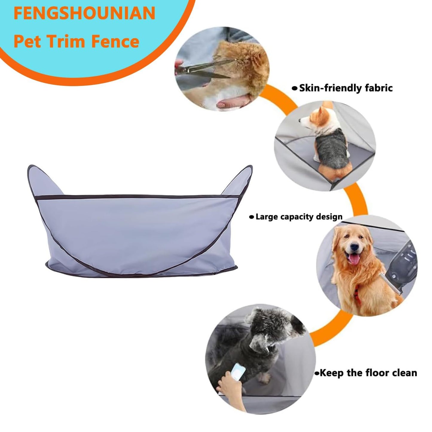 No-Mess Pet Grooming Cape – Trim & Catch Fur Easily!