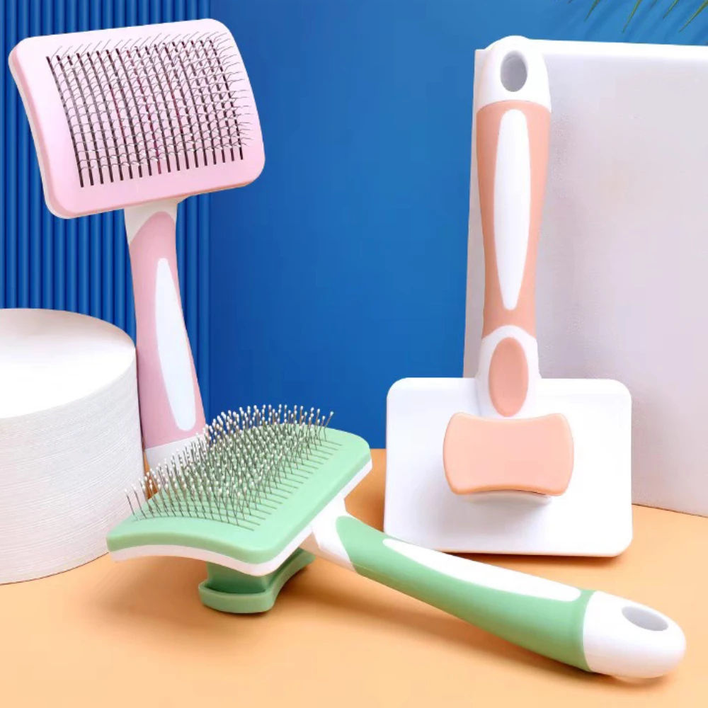 Self-Cleaning Pet Slicker Brush – One-Click Grooming Tool for Dogs & Cats