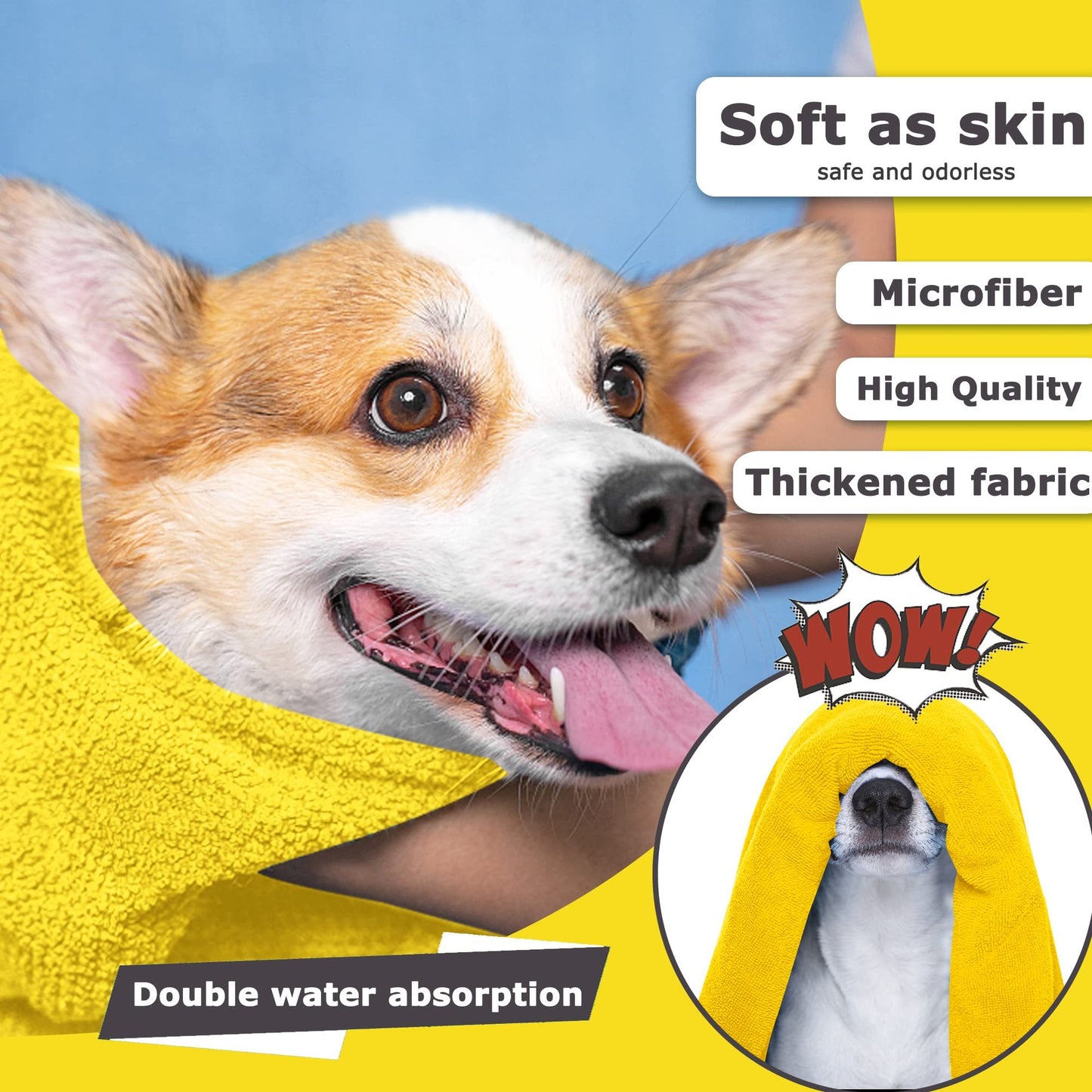 Ultra-Soft Microfiber Dog Towel – Fast Drying & Perfect for Baths