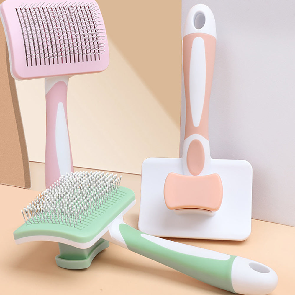 Self-Cleaning Pet Slicker Brush – One-Click Grooming Tool for Dogs & Cats