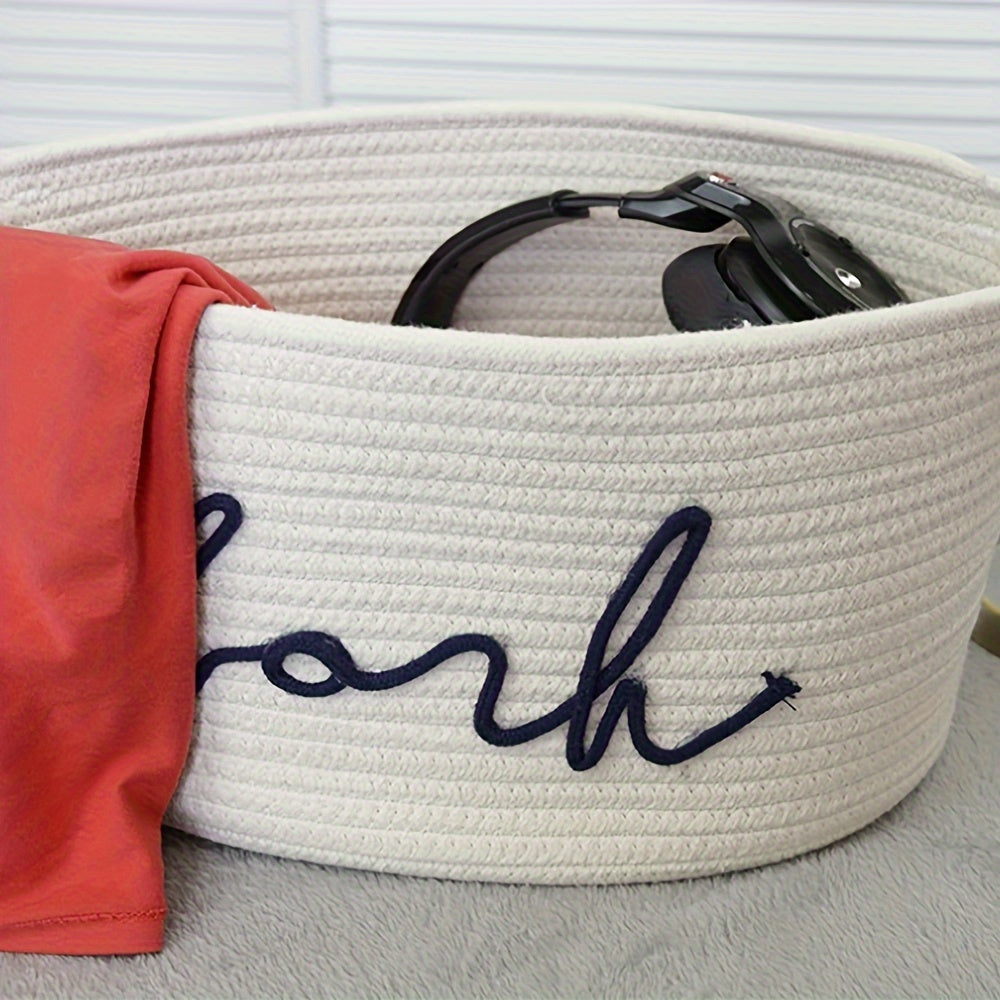 Versatile Woven Rope Storage Basket - Classic Pet Organizer Bin for Dog Toys