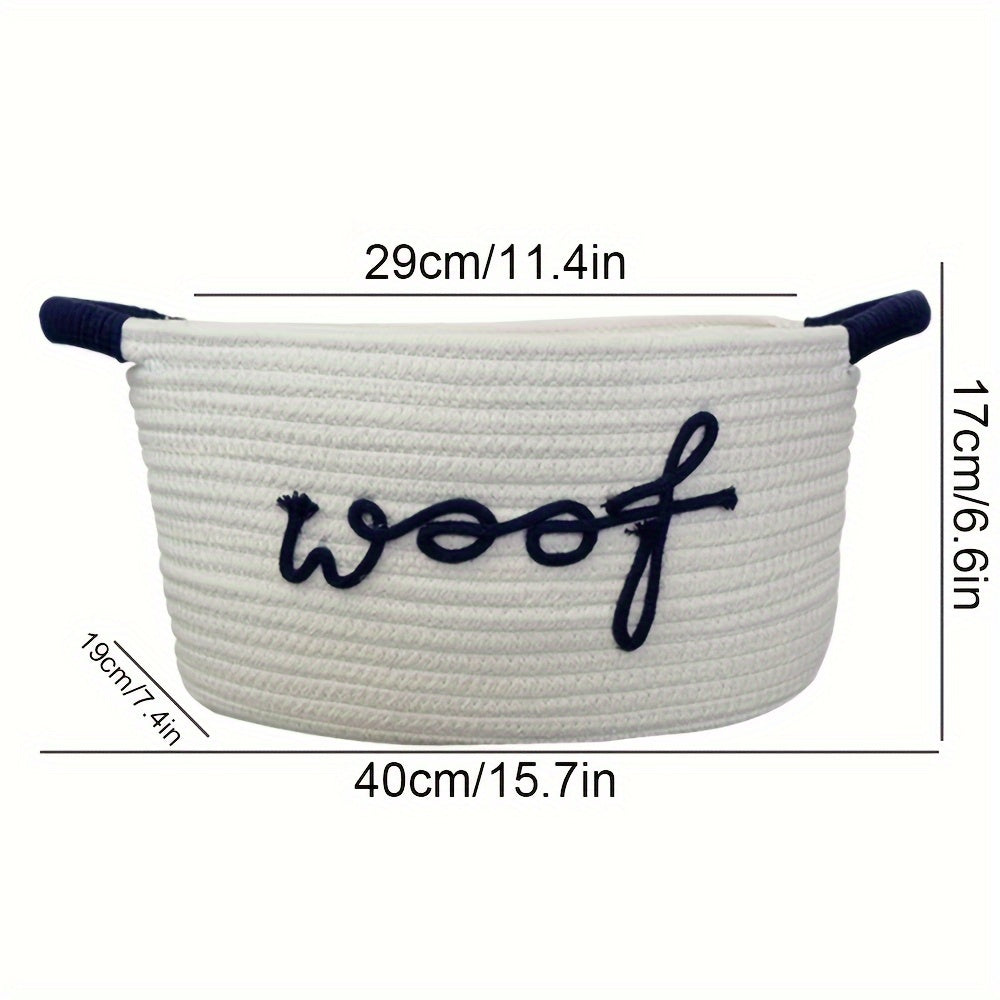Versatile Woven Rope Storage Basket - Classic Pet Organizer Bin for Dog Toys