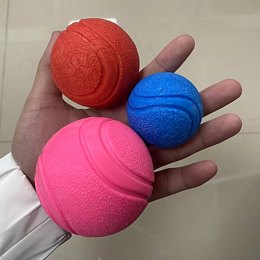 Chew Resistant Solid Rubber Ball - Bouncy Dog Toy for Teeth Grinding Pet Training